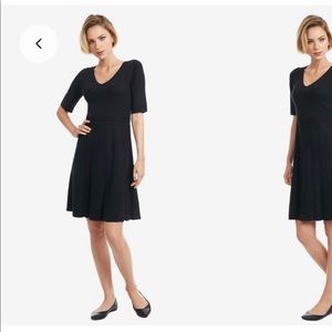 Black Short Sleeved Sweater Dress